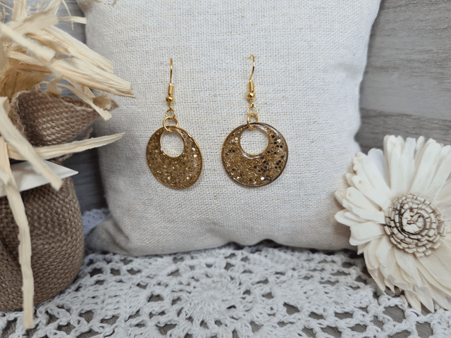 Boucles d'oreilles dorées moyennes Légères Et Hypoallergénique