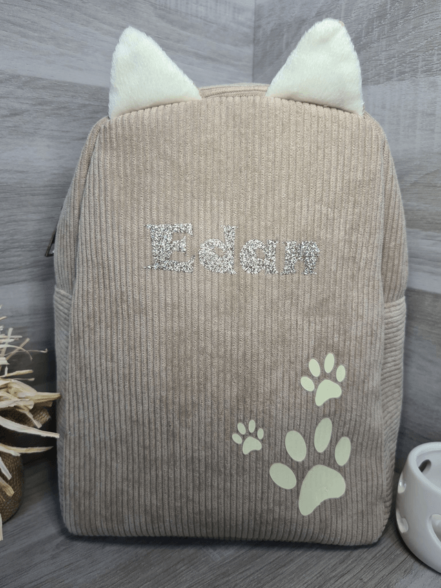 Sac à dos enfant marron pattes beige