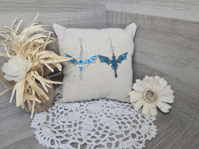 Boucles d'oreilles argentées dragon Légères Et Hypoallergénique