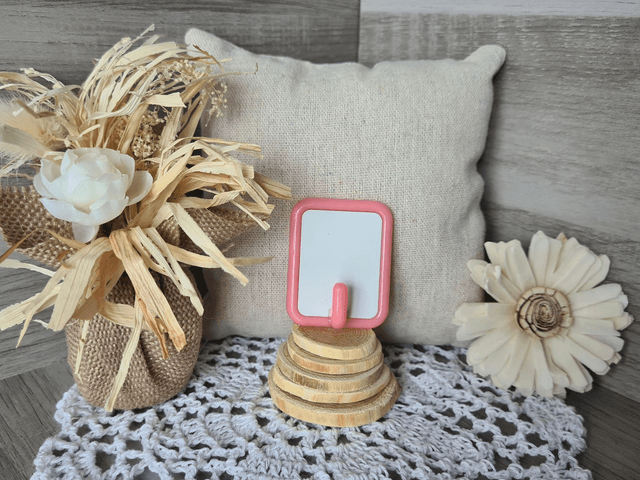 Petit crochet avec photos rectangle 4.5x5 cm Rose