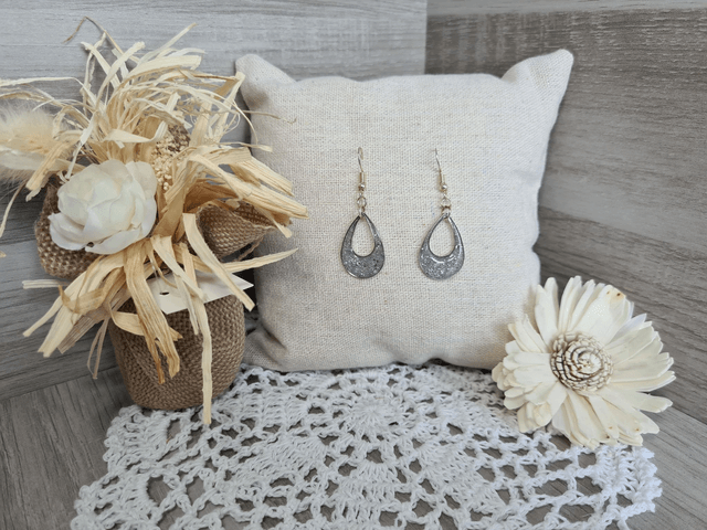 Boucles d'oreilles argentées fait main Légères Et Hypoallergénique