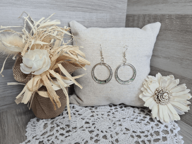Boucles d'oreilles créoles vertes ultra Légeres et Hypoallergénique