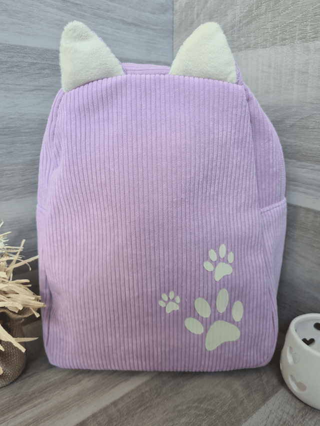 Sac à dos enfant violet pattes beige