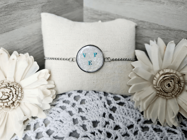 Bracelet personnalisable avec Initiale ⌀2.2cm argenté