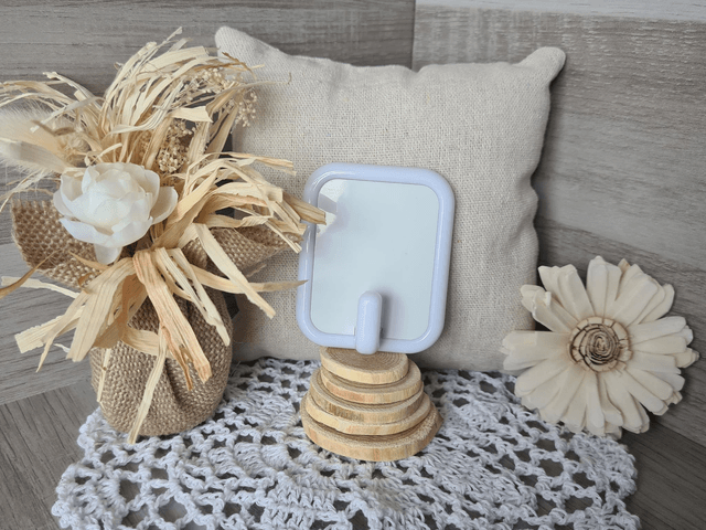 Grand crochet avec photos rectangle 5.5x6.8 cm Blanc