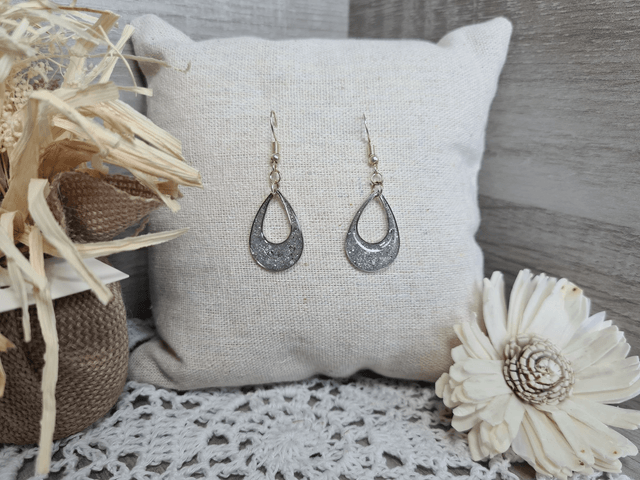 Boucles d'oreilles argentées fait main Légères Et Hypoallergénique