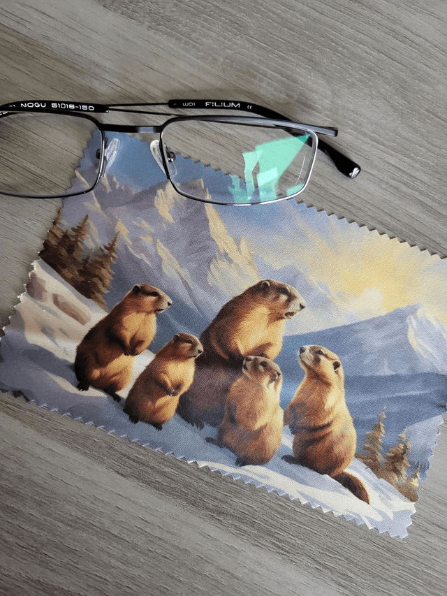 Essuie lunettes marmotte
