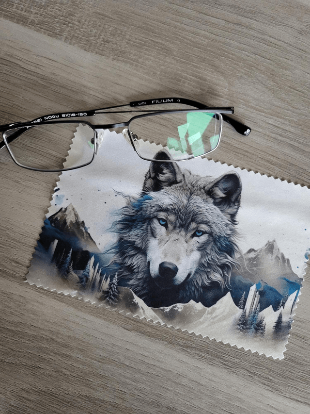 Essuie lunettes loup