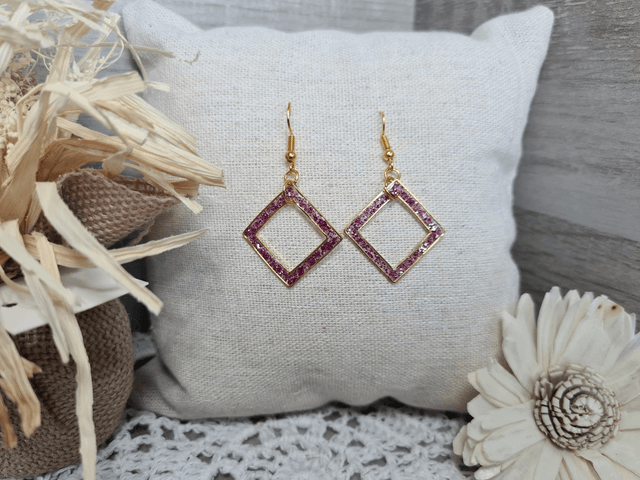 Boucles d'oreilles avec des paillettes violettes en résine uv Légères Et Hypoallergénique